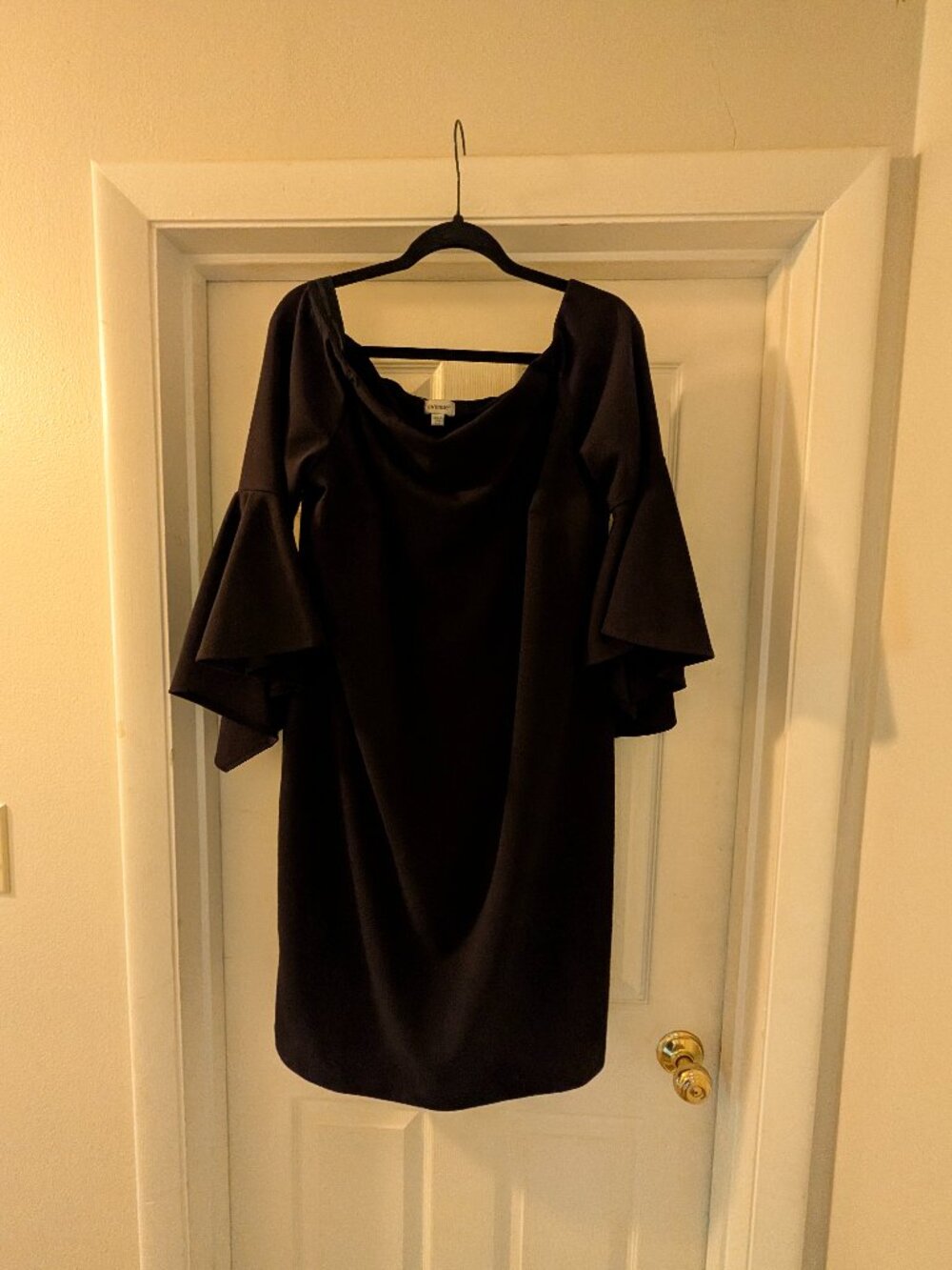 Avenue Black Off the Shoulder Bell Sleeve Dress - Size 18/20